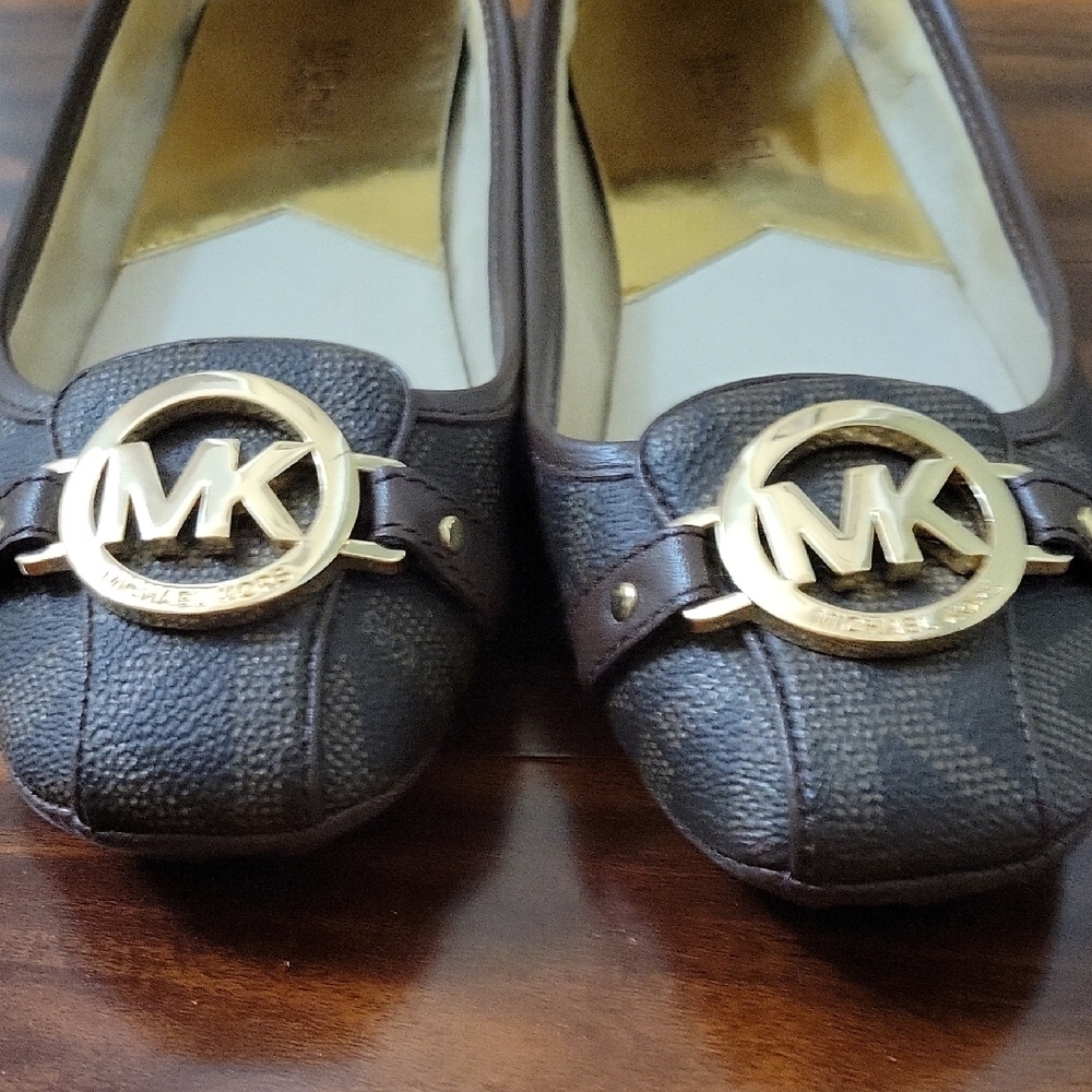 Michael Kors Dark Brown Loafers with Gold Accents - Picture 7 of 10